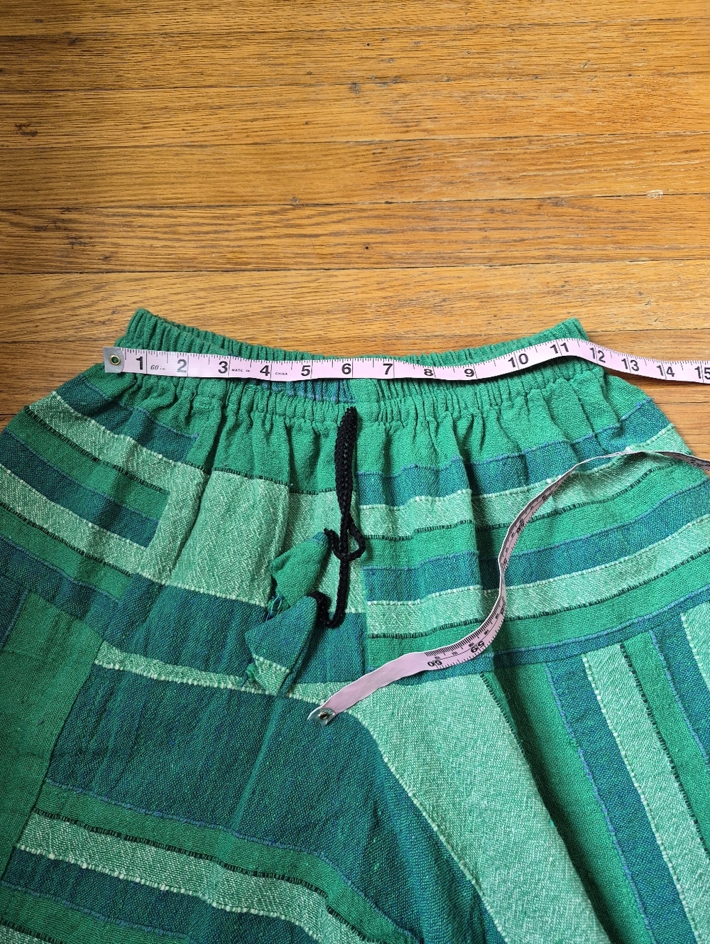 Peach Pebble Green Patchwork Harem Pants Boho Hippie Yoga Large - Picture 8 of 8